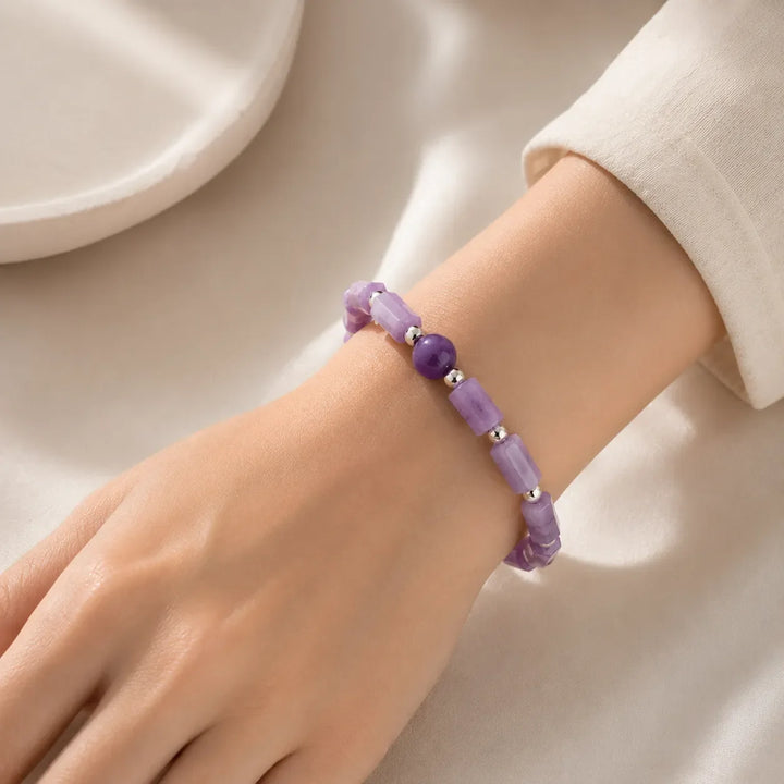 Bracelet en améthyste fait main