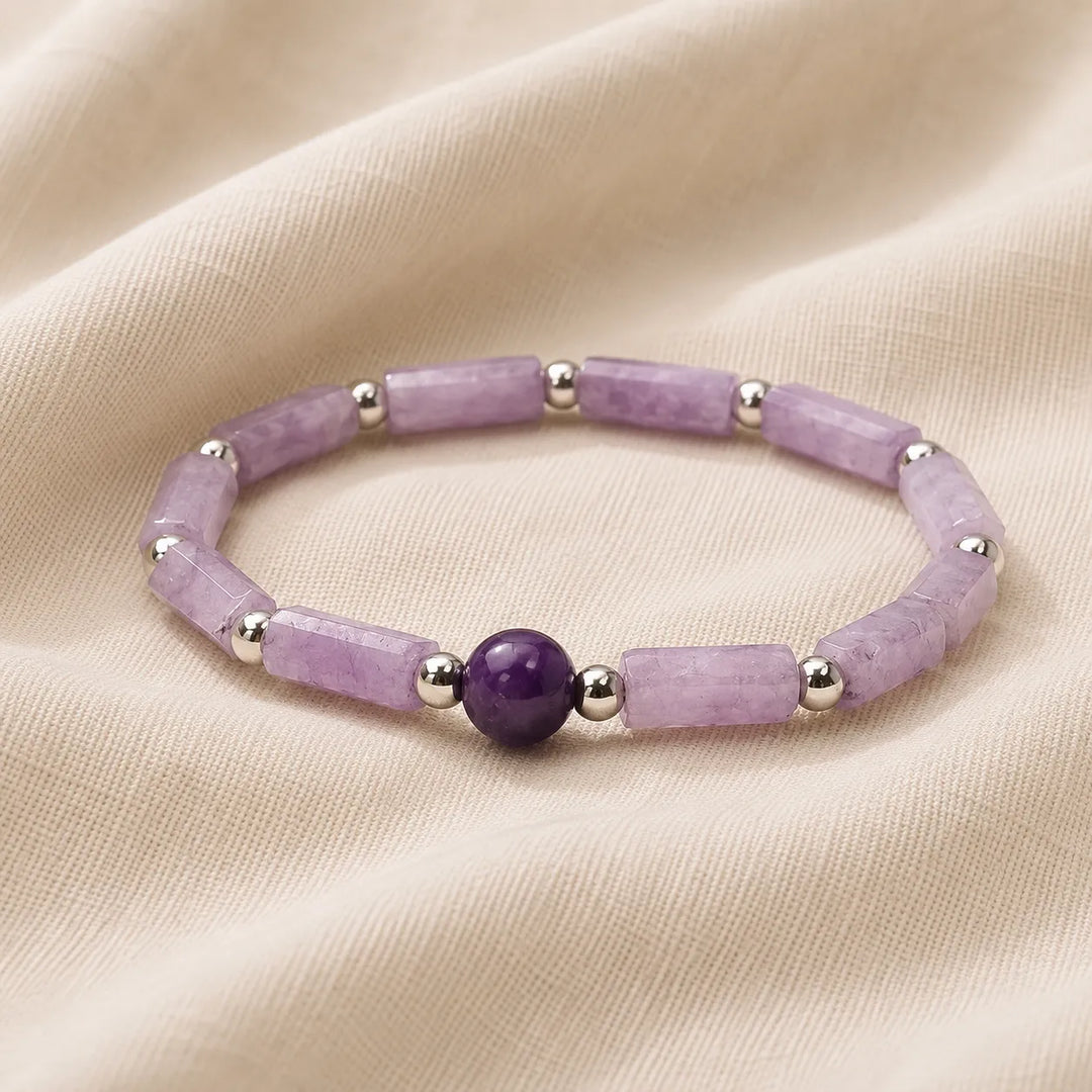 Bracelet en améthyste fait main
