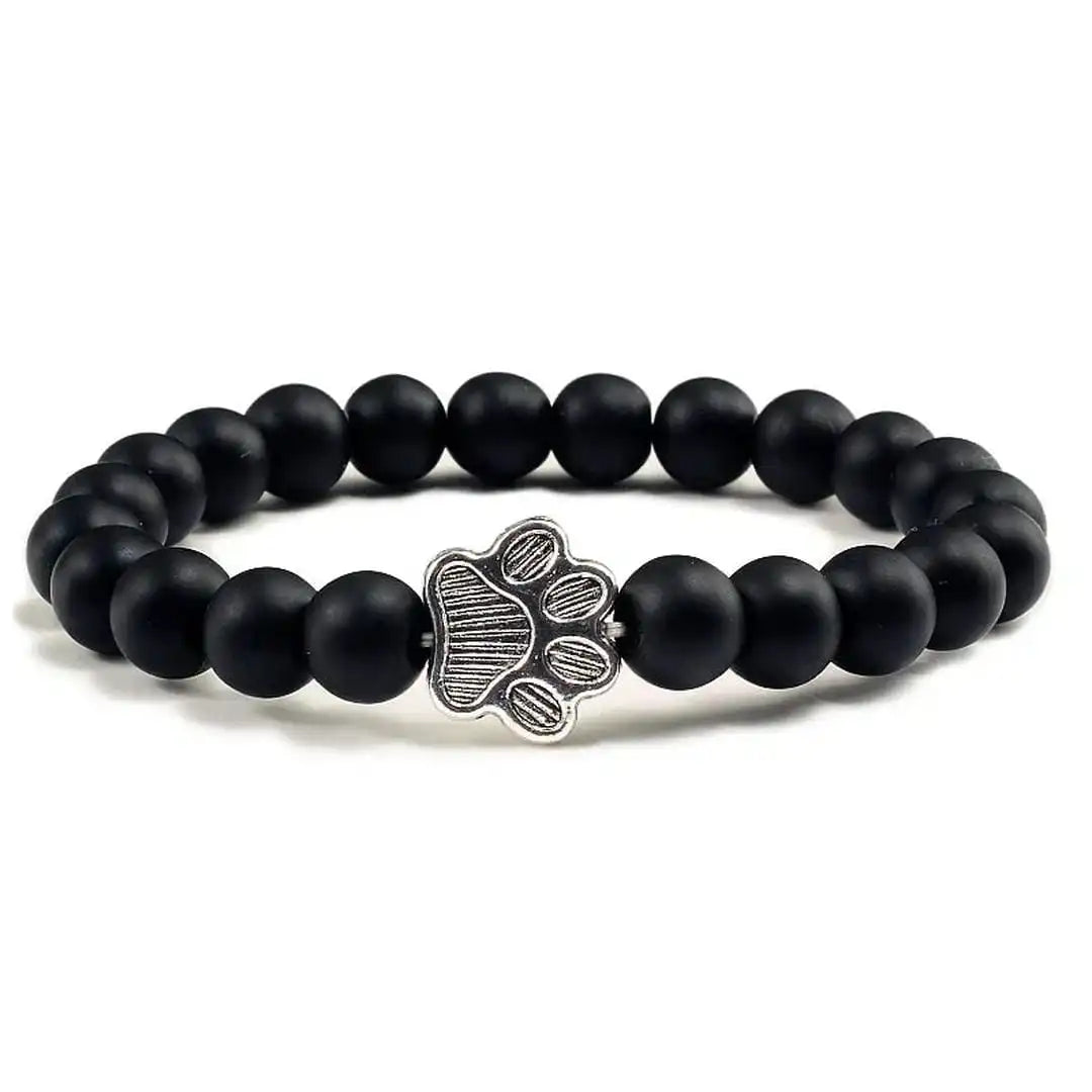 Bracelet Pattes Perlé en Pierre Naturelle Design