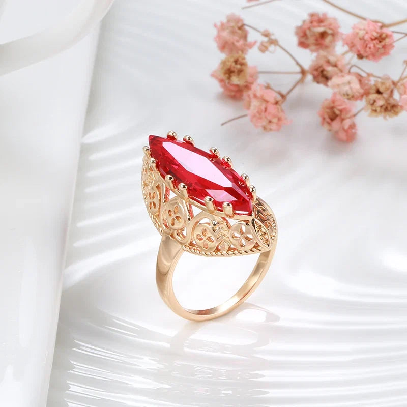Bague Vintage Ovale Plate en Perles