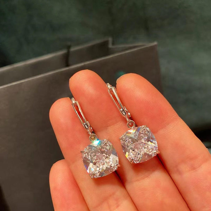 White Gold Zirconium Drop Earrings