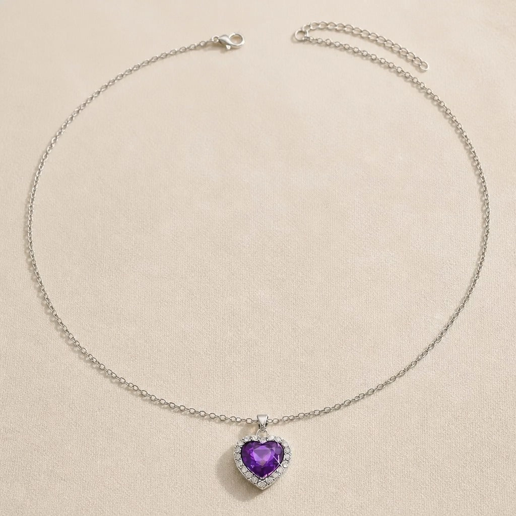 Heart-Shaped Halo Pendant Necklace