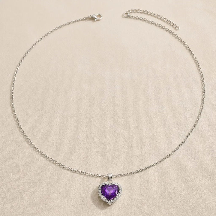 Heart-Shaped Halo Pendant Necklace