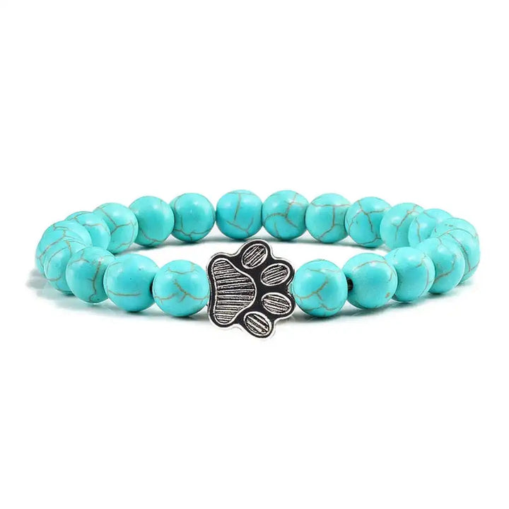 Bracelet Pattes Perlé en Pierre Naturelle Design