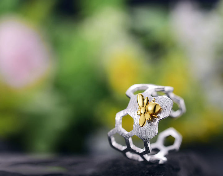 Bague ajustable en nid d&