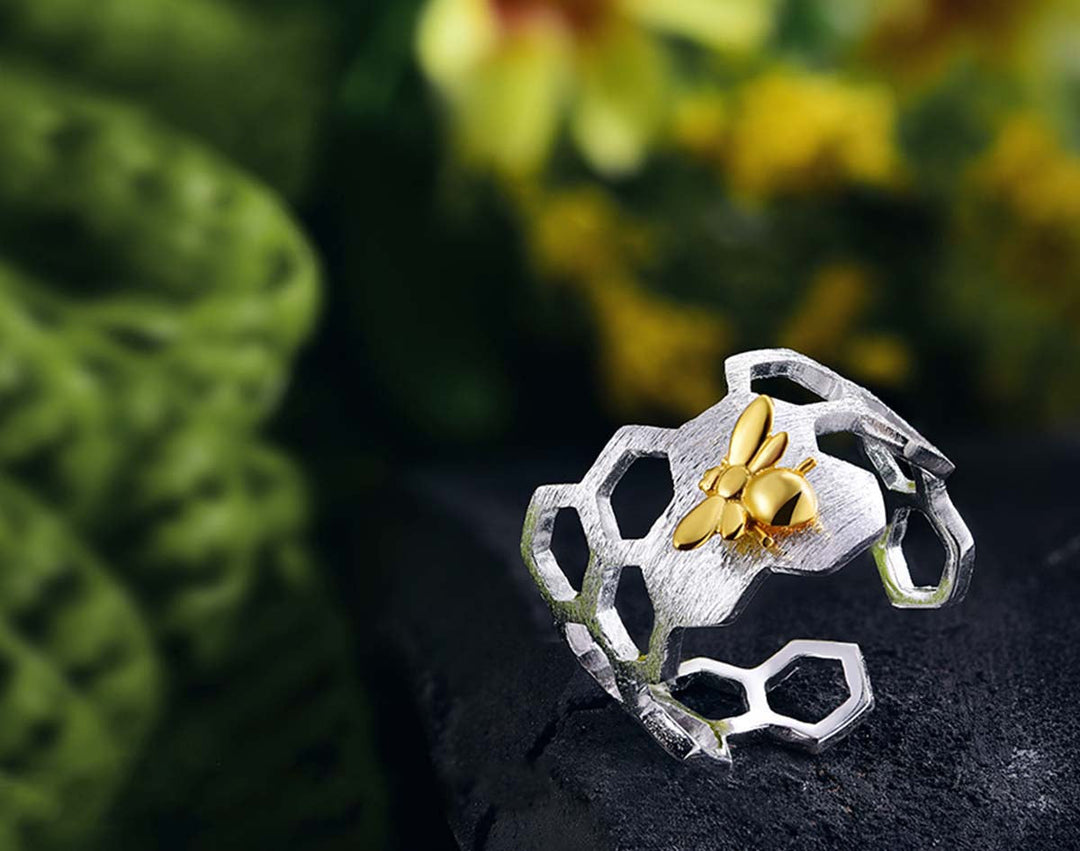 Bague ajustable en nid d&