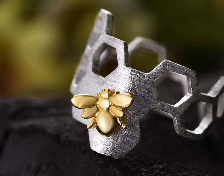 Bague ajustable en nid d&