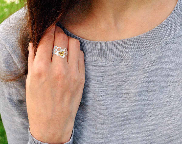 Bague ajustable en nid d&