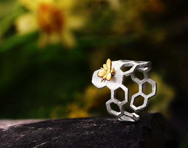 Bague ajustable en nid d&