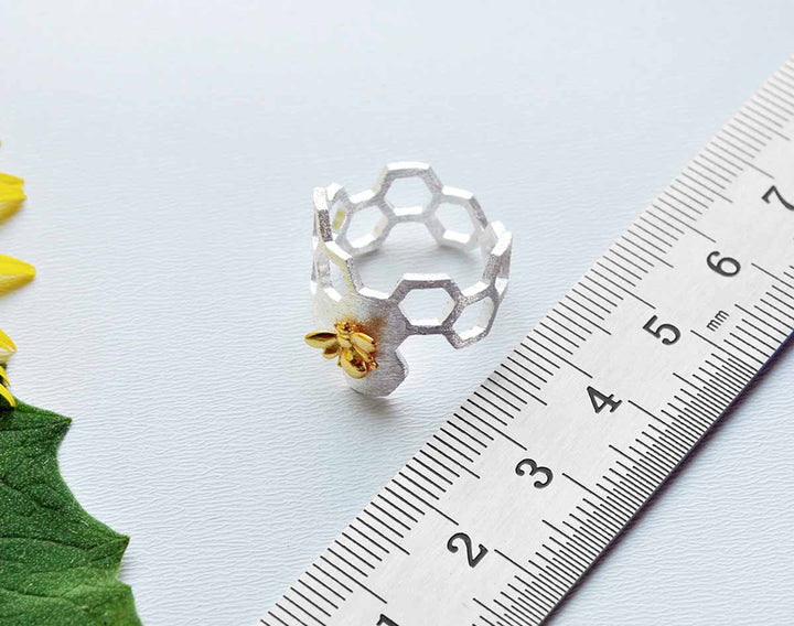 Bague ajustable en nid d&