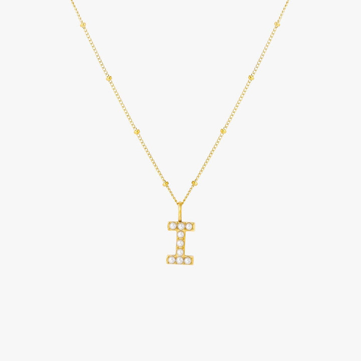 Collier Pendentif Initial en Perles