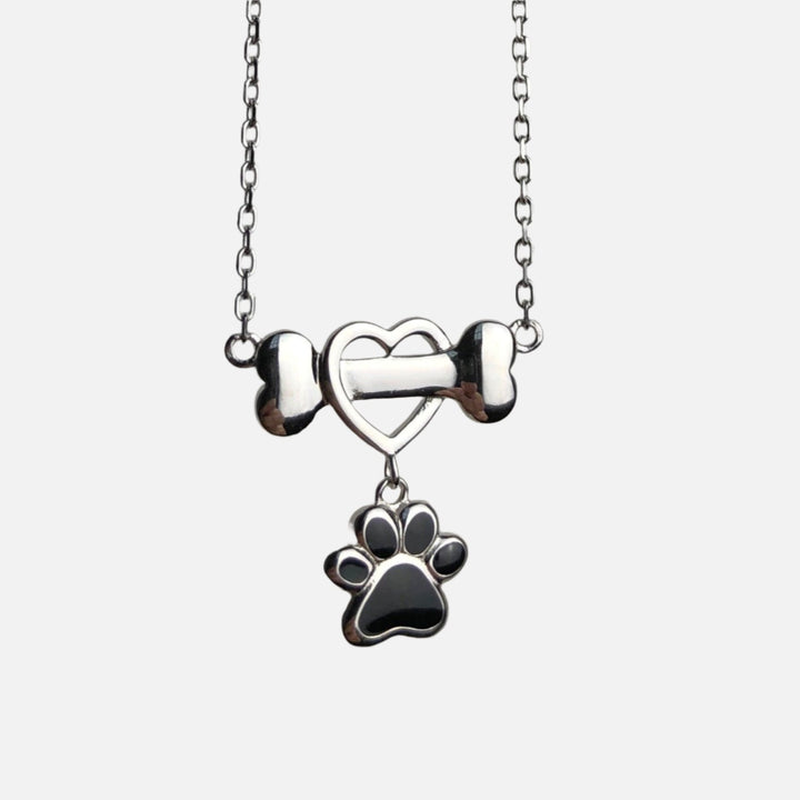 Collier Élégant en Acier Inoxydable en Forme de Patte de Chien