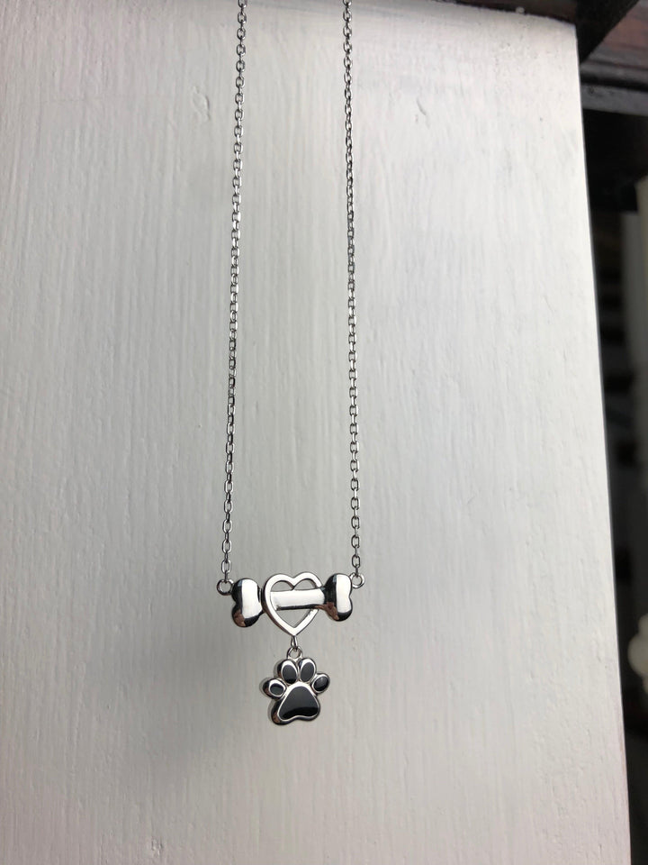 Collier Élégant en Acier Inoxydable en Forme de Patte de Chien
