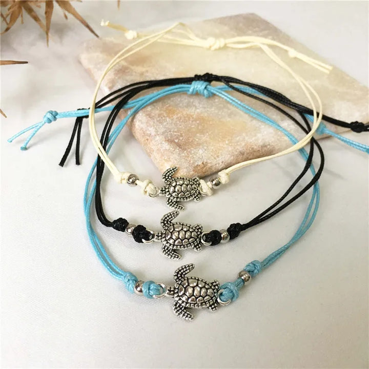 Bracelet de cheville en cuir de tortue marine