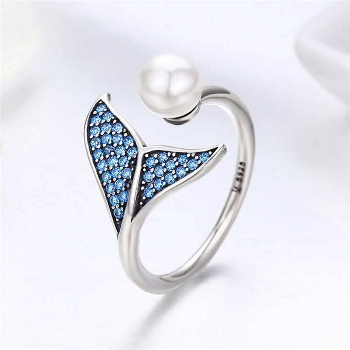 Bague en Perle Queue de Baleine Océan