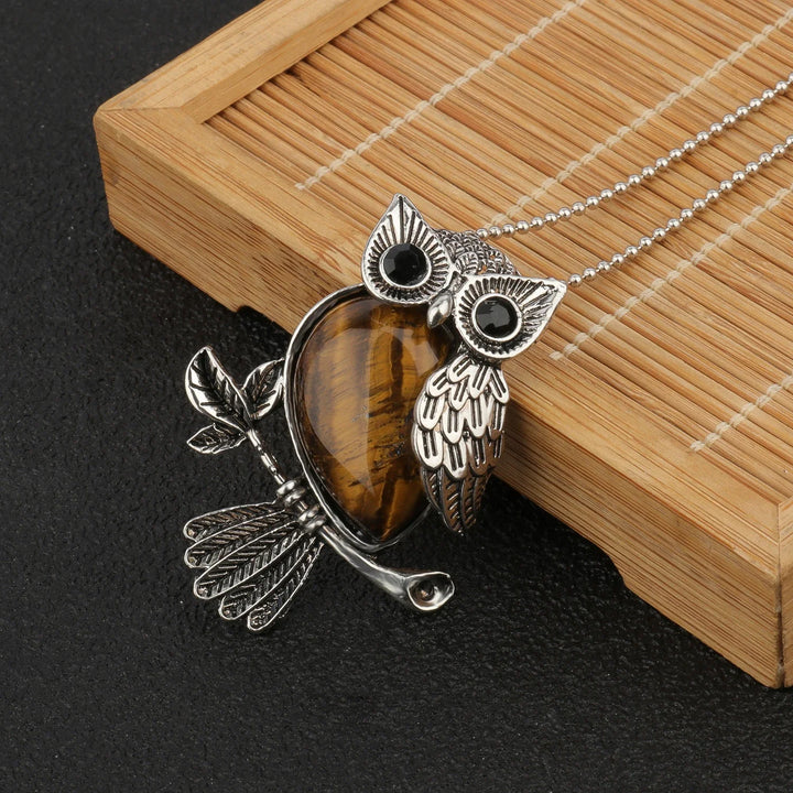 Pendentif en cristal de chouette sage