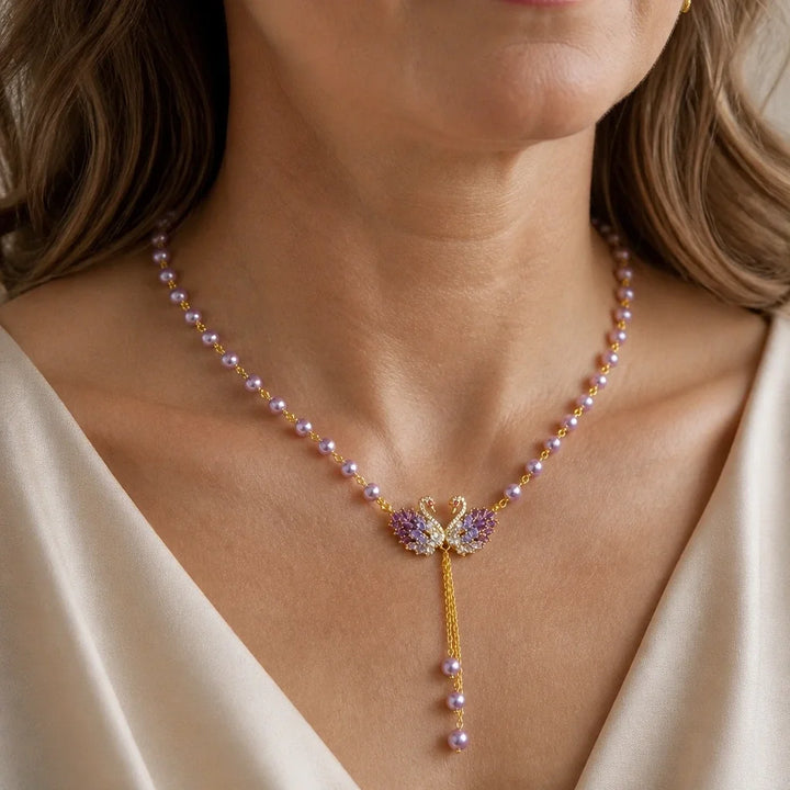 Collier Iconique en Cygne Violet