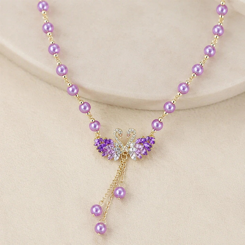 Collier Iconique en Cygne Violet