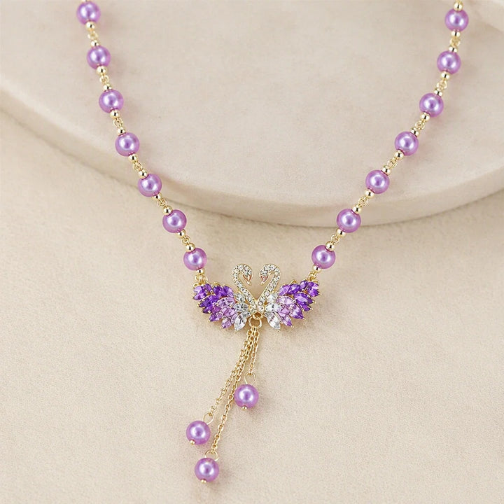 Collier Iconique en Cygne Violet