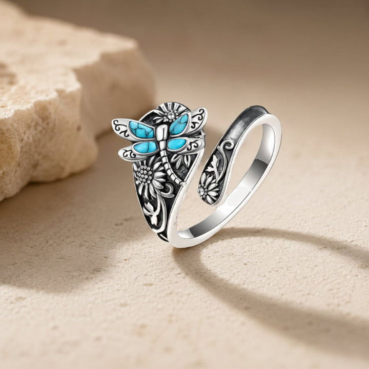 Bague Libellule Tournesol en Turquoise