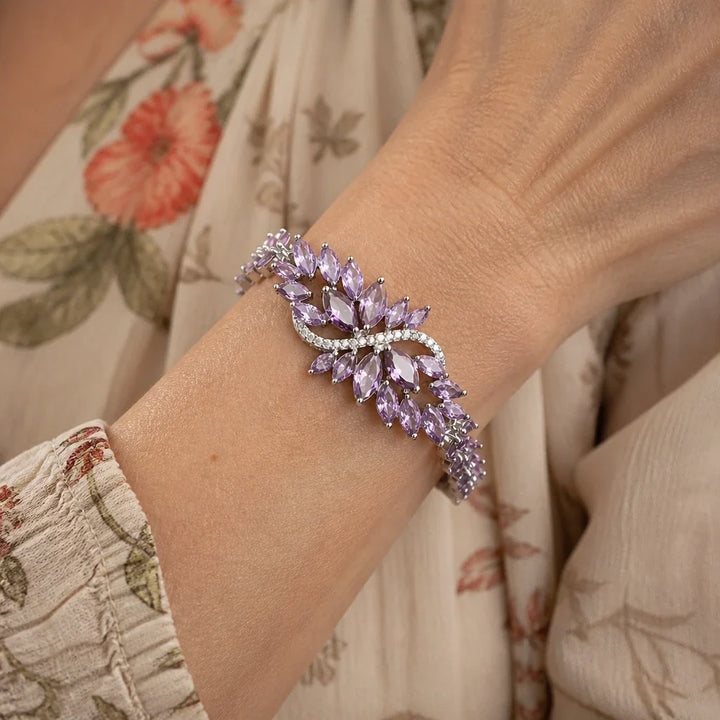 Bracelet Infini en Argent Feuille