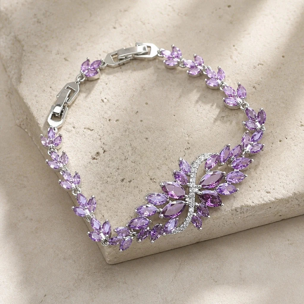 Bracelet Infini en Argent Feuille
