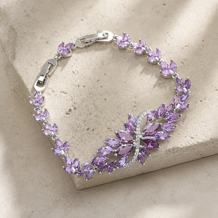 Bracelet Infini en Argent Feuille