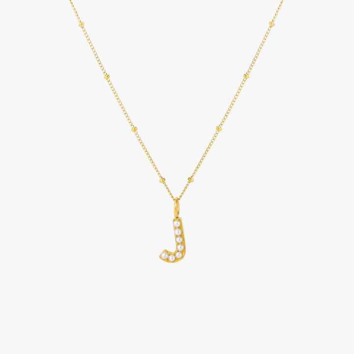 Collier Pendentif Initial en Perles