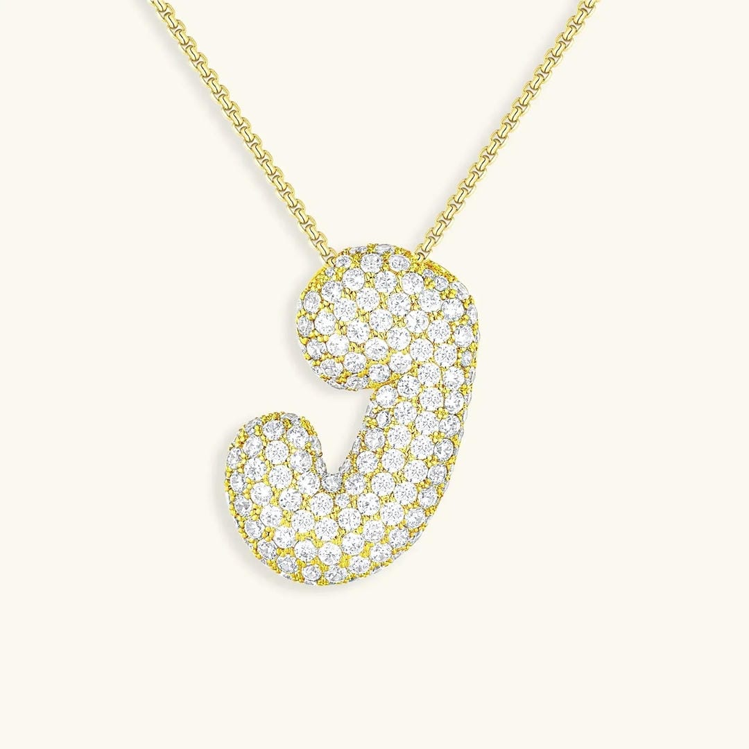 Collier Initial en Cristaux Boules