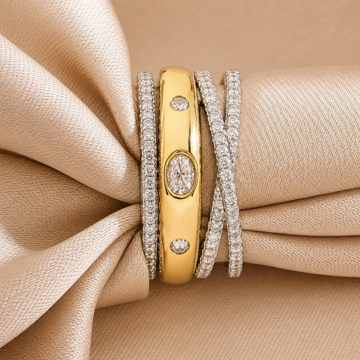 Bague Halo en Zirconium de Luxe