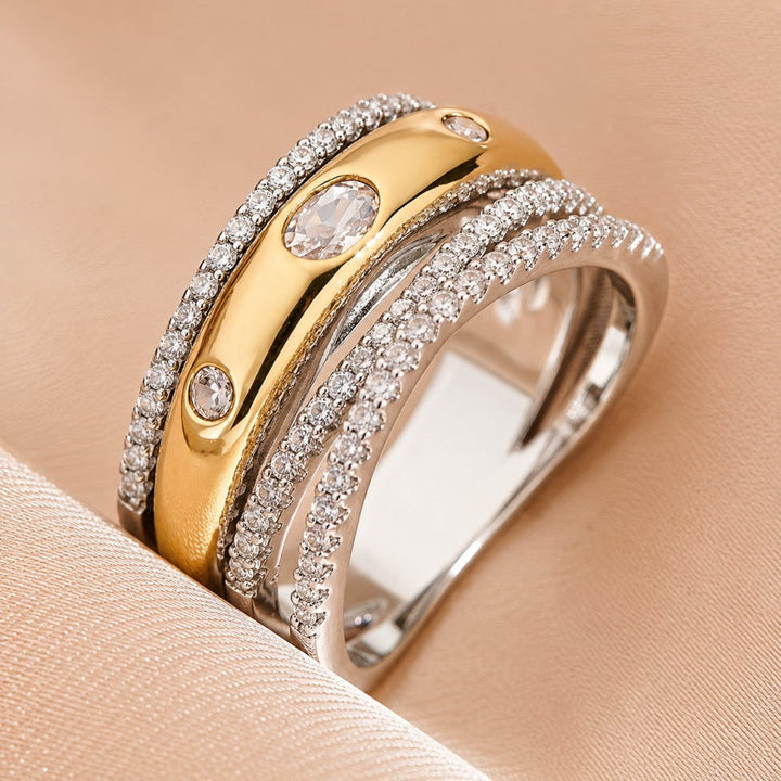 Bague Halo en Zirconium de Luxe