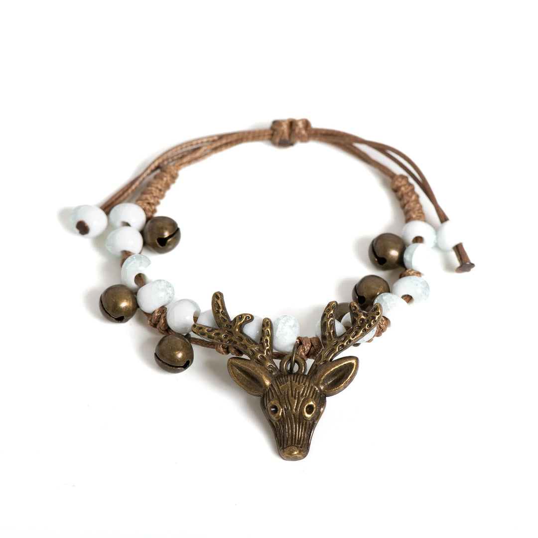 Bracelet en céramique fait main avec pendentif en forme de faon