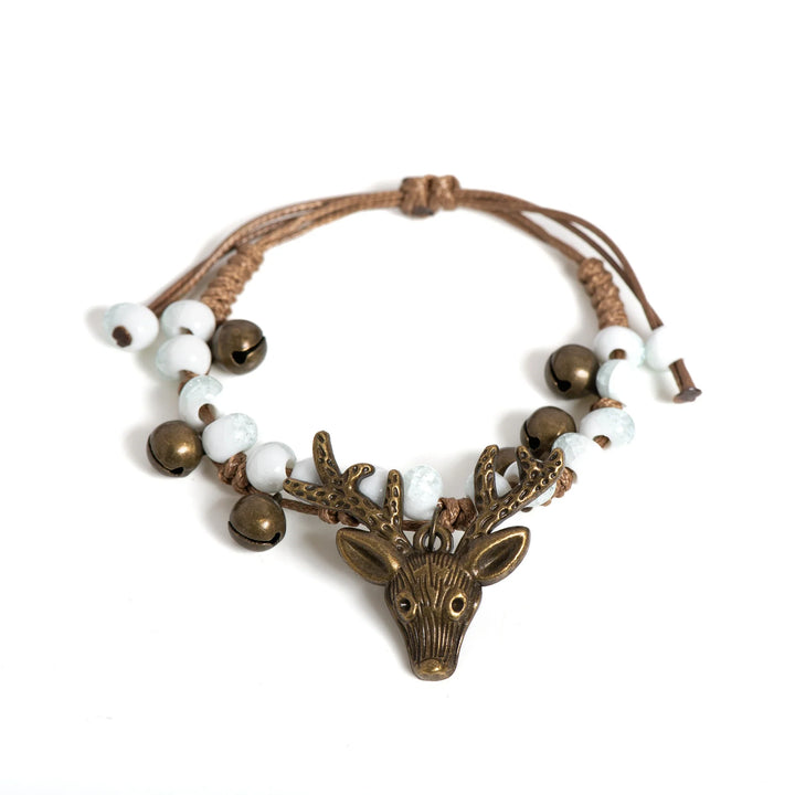 Bracelet en céramique fait main avec pendentif en forme de faon