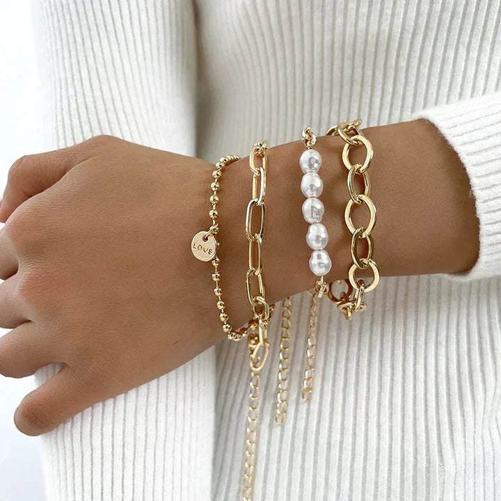 Ensembles de Bracelets en Perles Dorées
