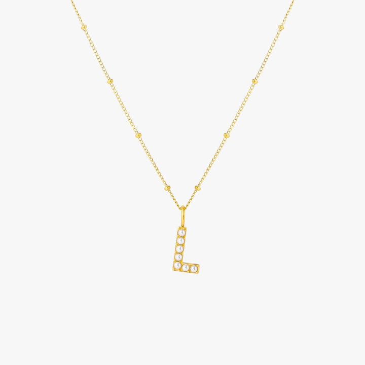 Collier Pendentif Initial en Perles