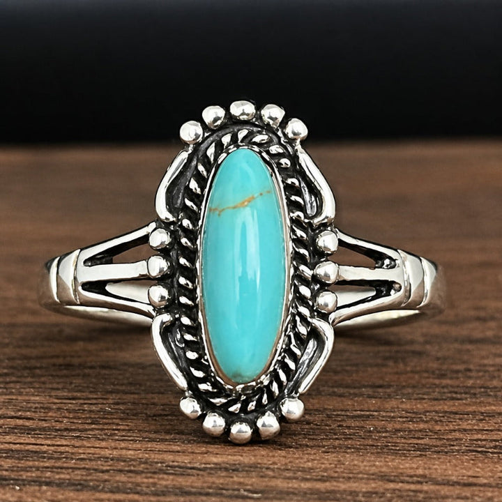 Bague Ovale en Turquoise Brillante