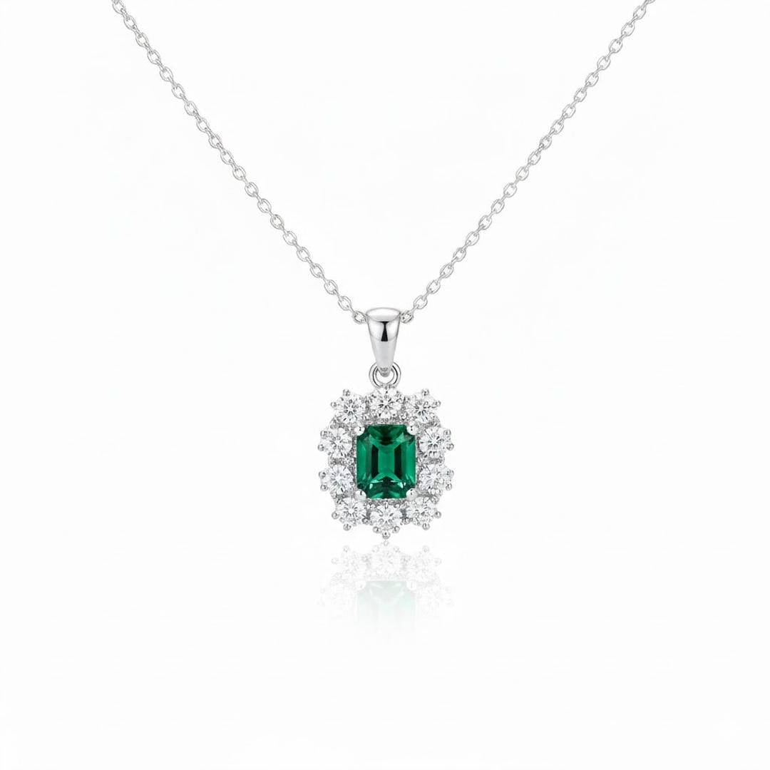 Collier Vintage en Cristal Émeraude