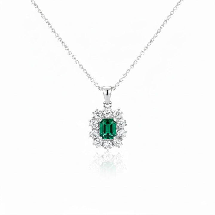 Collier Vintage en Cristal Émeraude