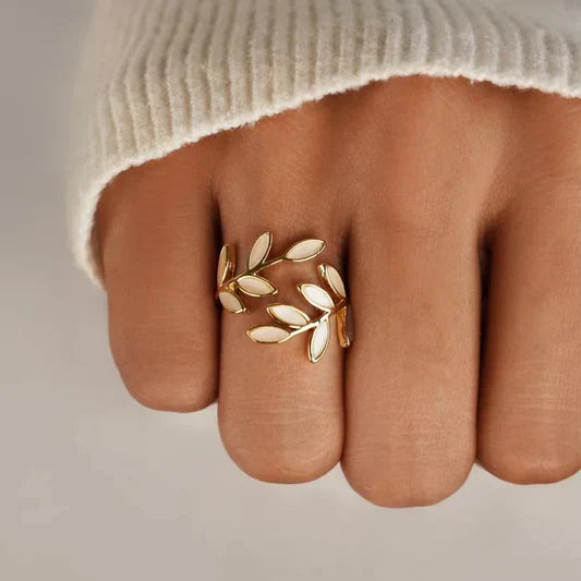Bague Botanique en Opale Feuille