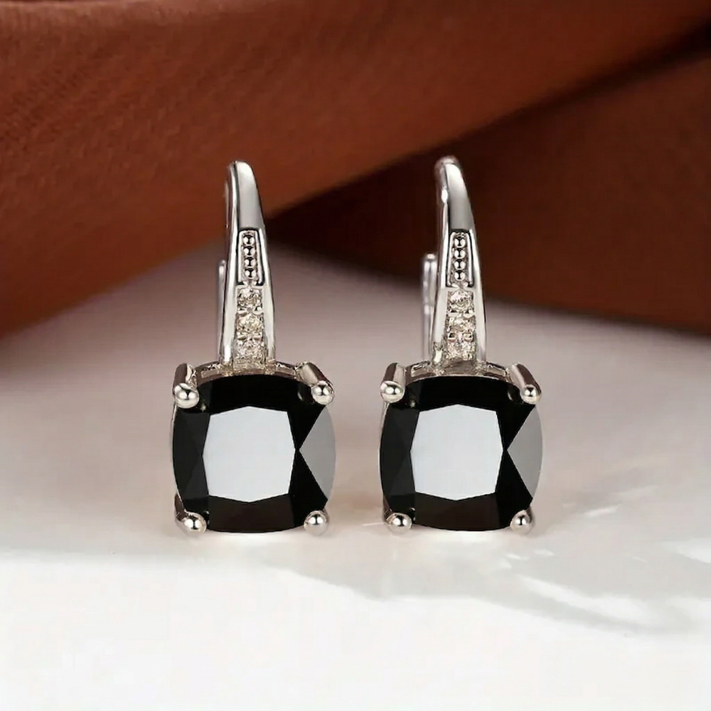 Mystical Stone Earrings | White Gold