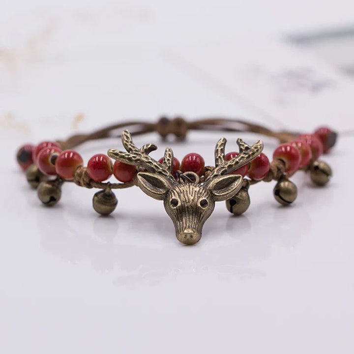 Bracelet en céramique fait main avec pendentif en forme de faon