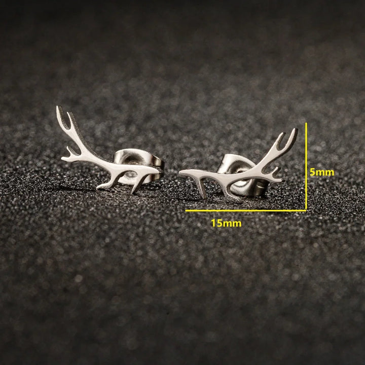 Deer Antler Stud Earrings