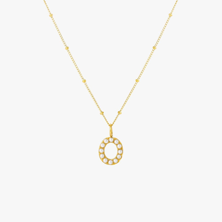 Collier Pendentif Initial en Perles