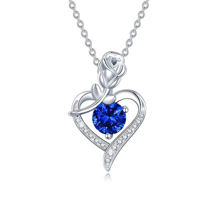 Heart-shaped pink sapphire necklace | White gold