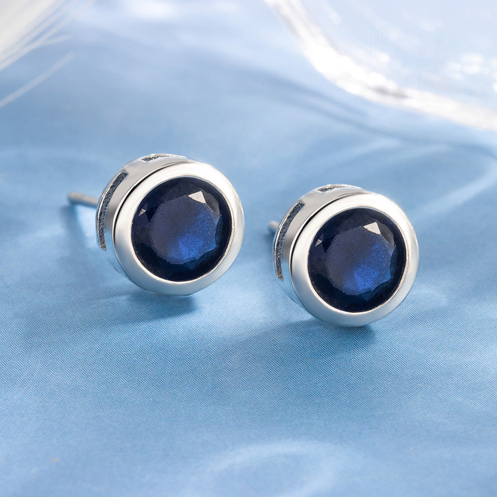 Sapphire Stud Earrings | White Gold