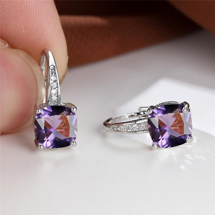 Mystical Stone Earrings | White Gold