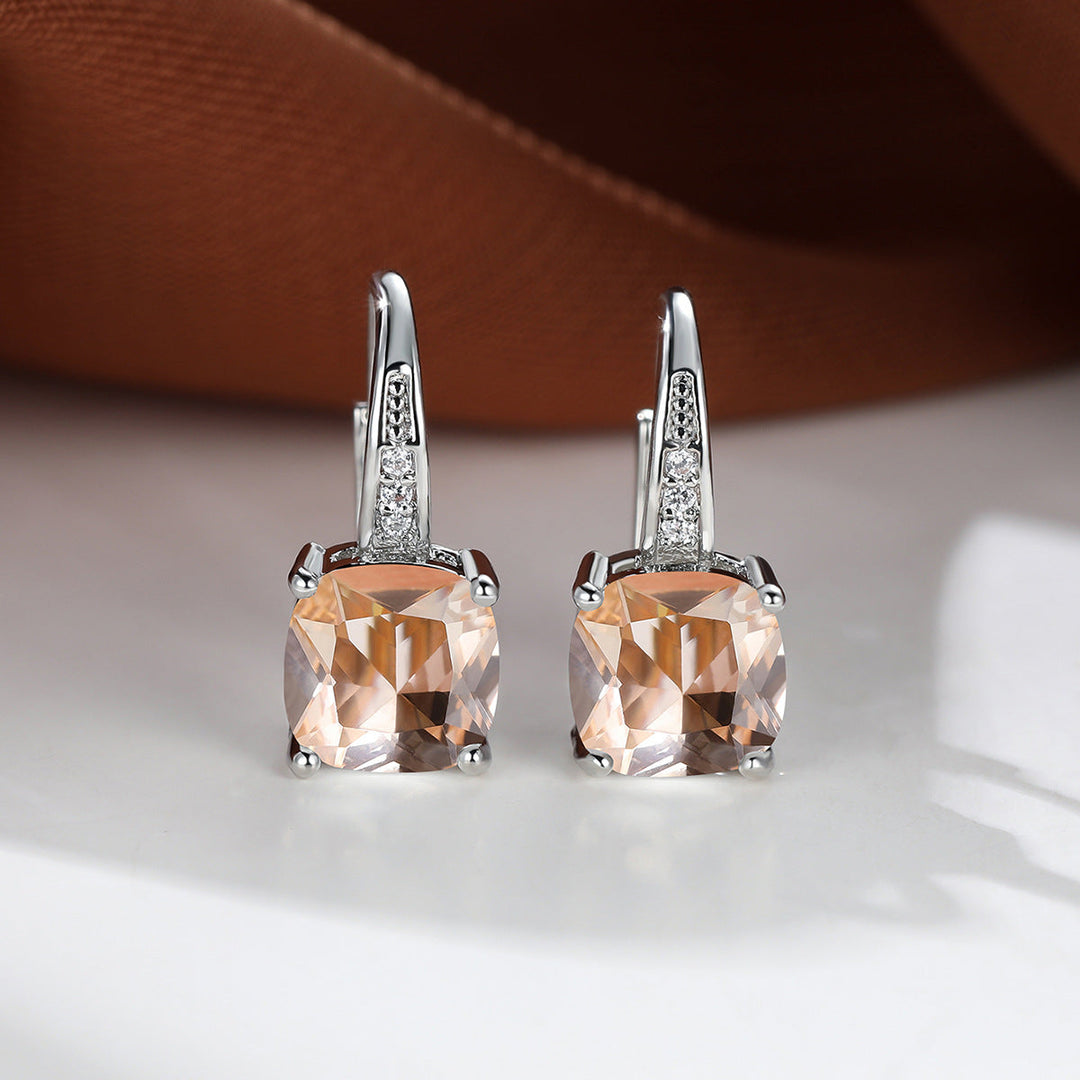 Mystical Stone Earrings | White Gold