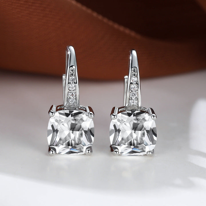 Mystical Stone Earrings | White Gold