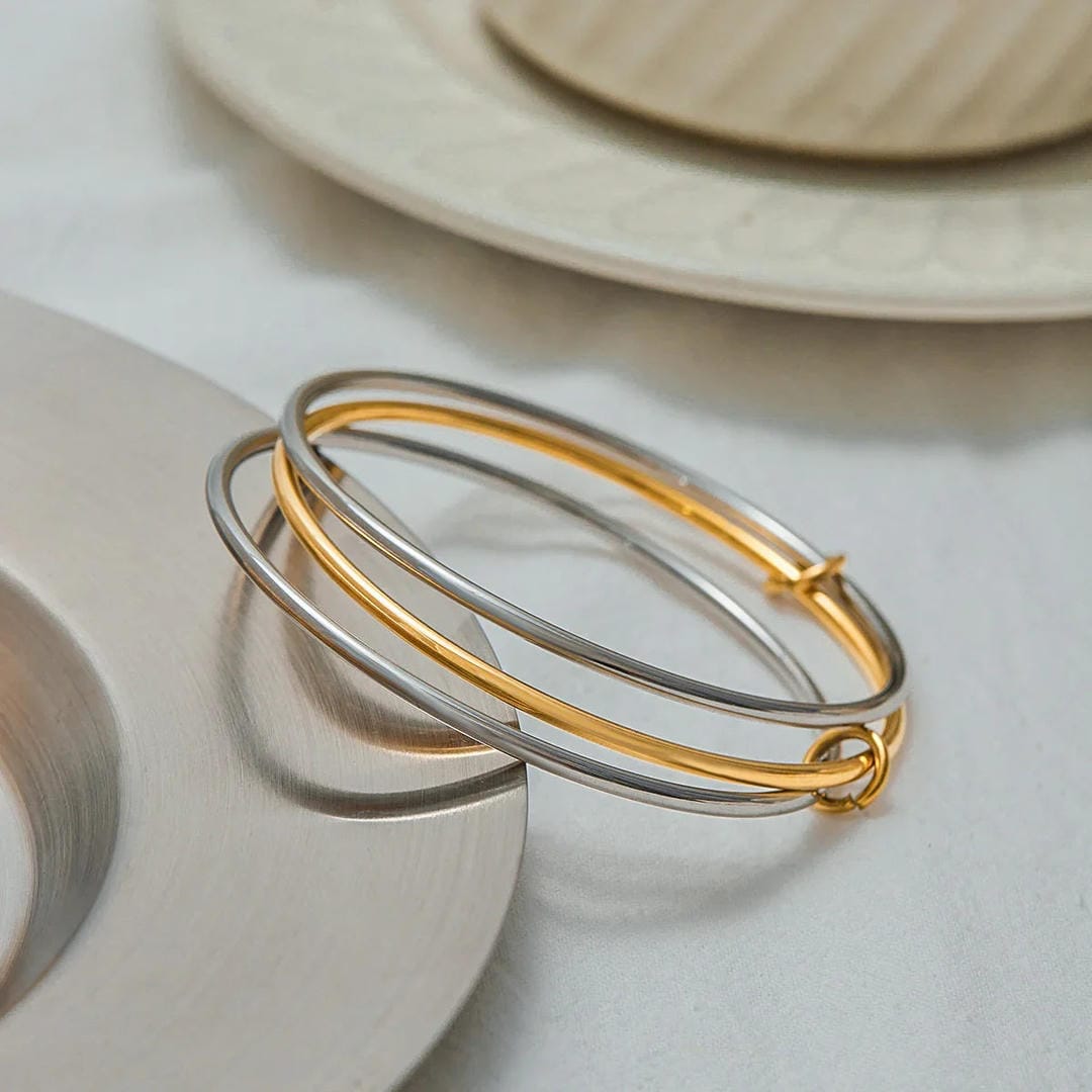 Bracelet Bicolore Empilé Intemporel