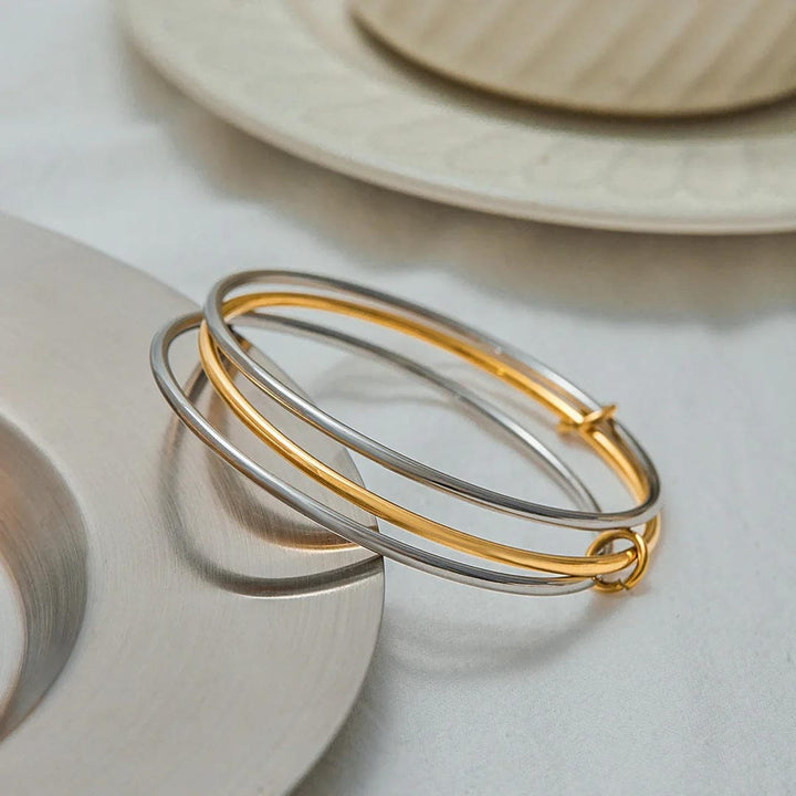 Bracelet Bicolore Empilé Intemporel